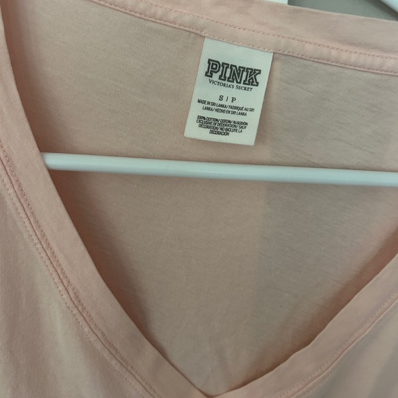VS PINK Long Sleeve Pink Logo Pocket Tee shirt Small - Picture 2 of 9